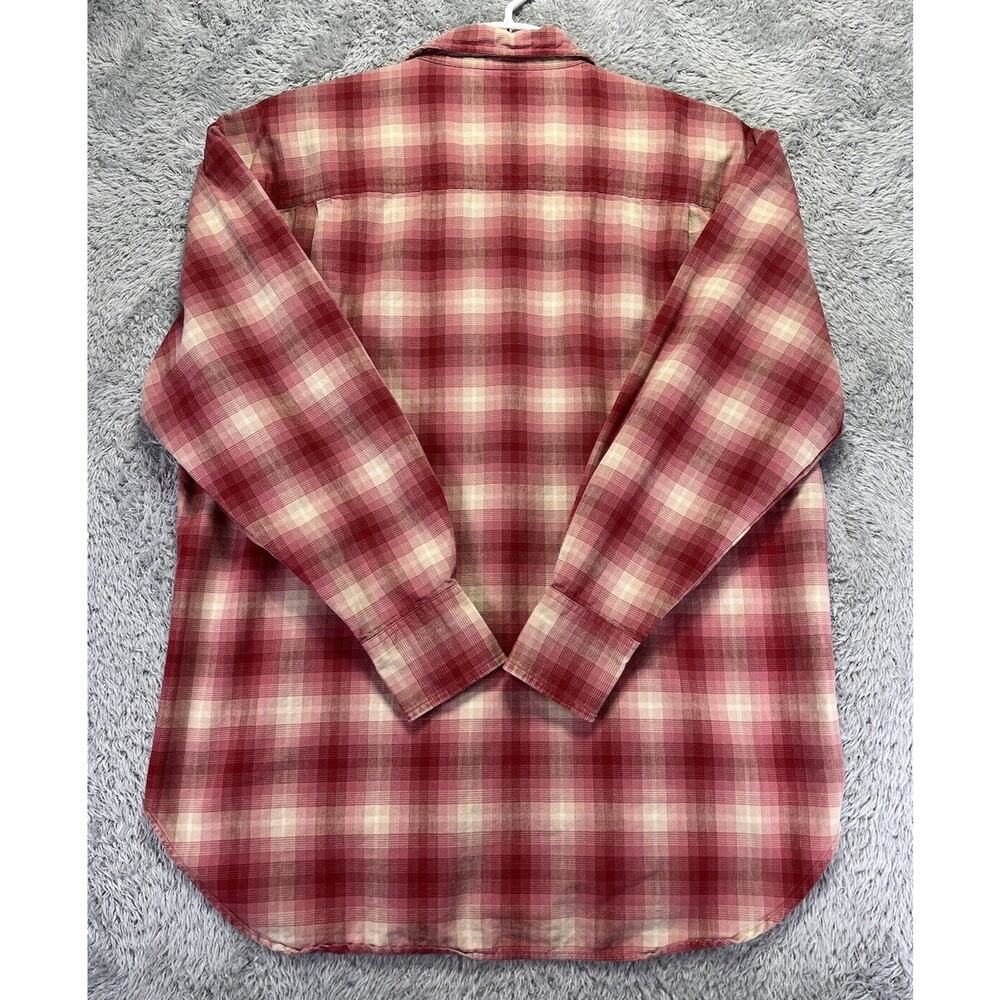 Vintage Polo Ralph Lauren RL Western Pearl Snap Plaid Shirt Red Pink‎ Men Medium - Picture 7 of 11